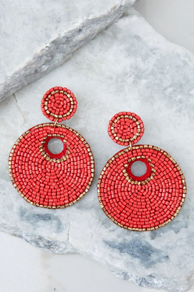 Simply Find It Red Statement Earrings | Red Dress 