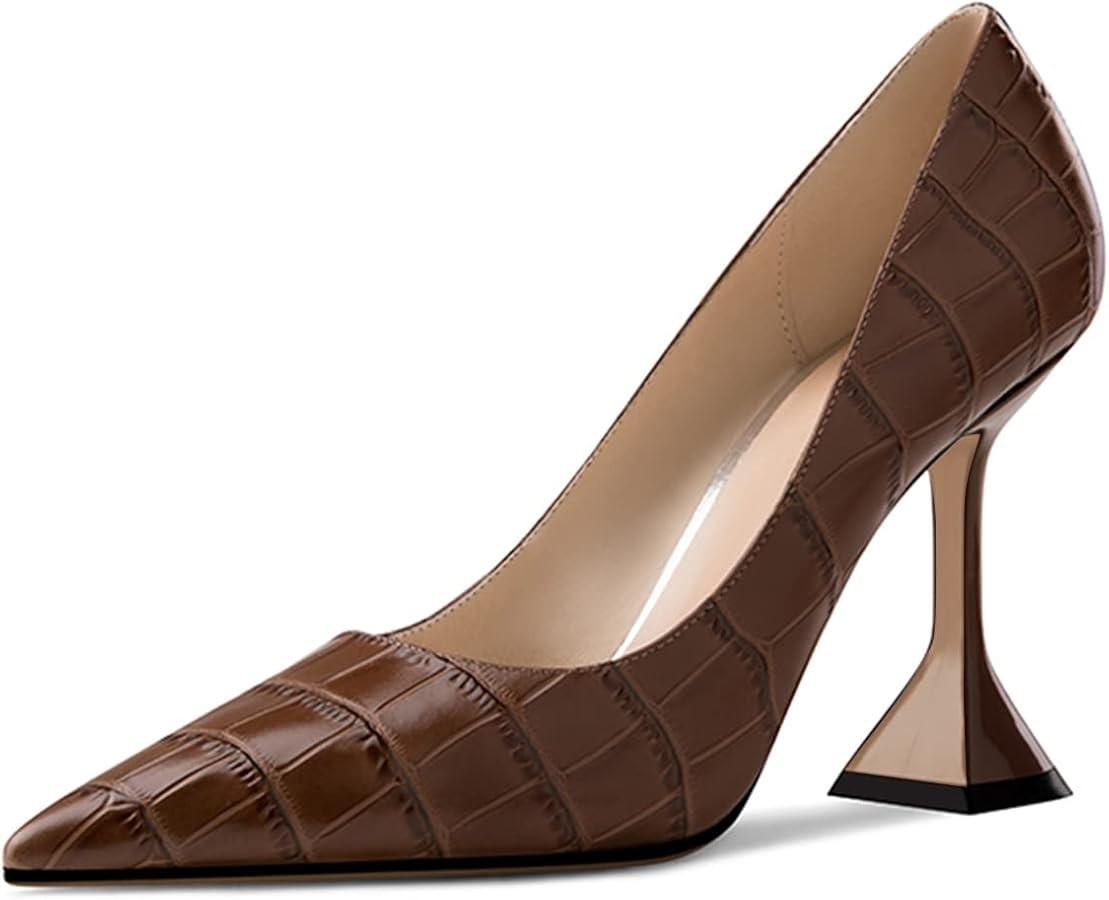 YDN Women Pointed Toe Slip on Pumps Special Kitten High Heel Shoe for Party Prom Dress Lady Size ... | Amazon (US)