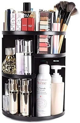 sanipoe 360 Rotating Makeup Organizer, DIY Adjustable Makeup Carousel Spinning Holder Storage Rac... | Amazon (US)