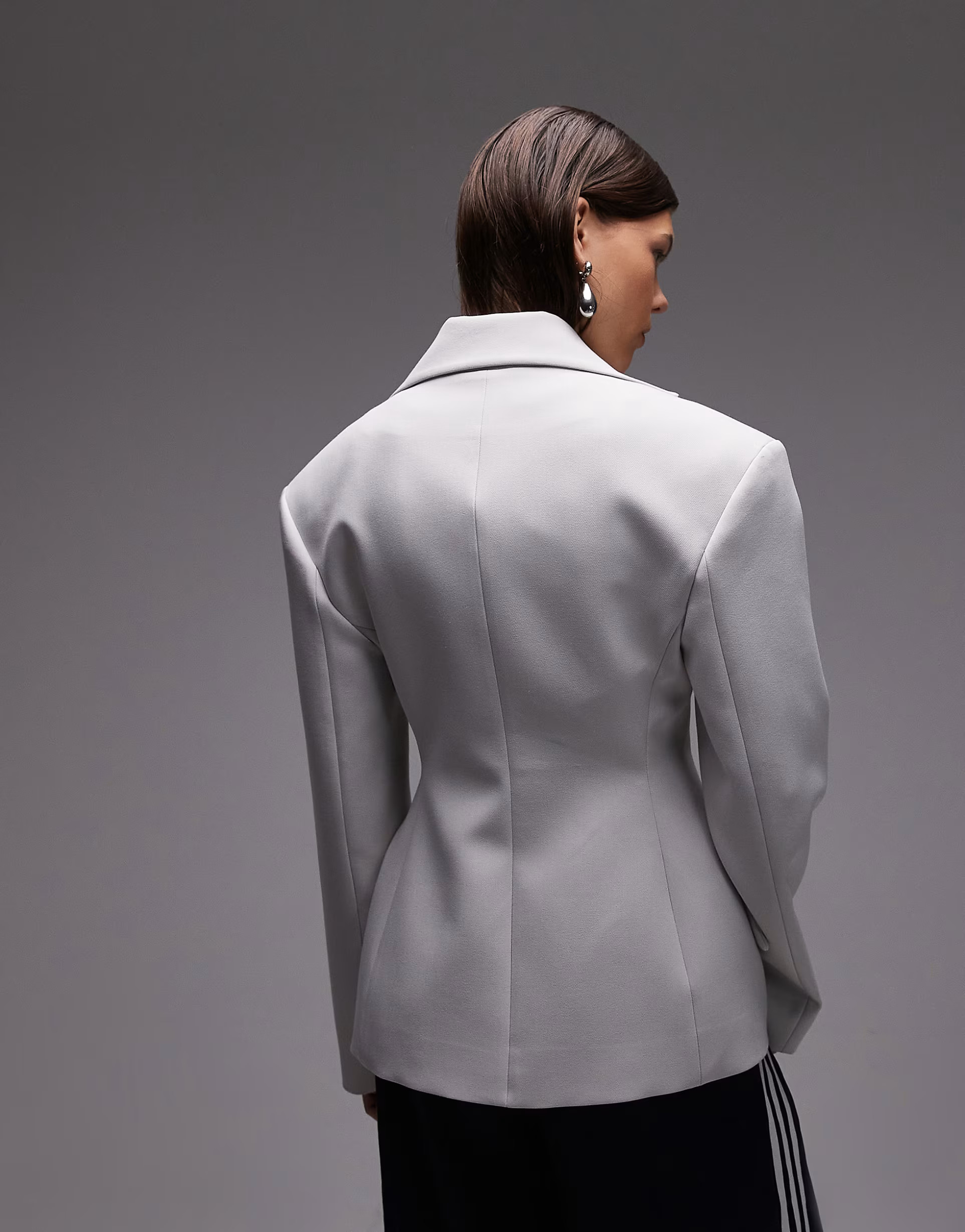 ASOS DESIGN sculpted cinched waist blazer in light gray | ASOS (Global)