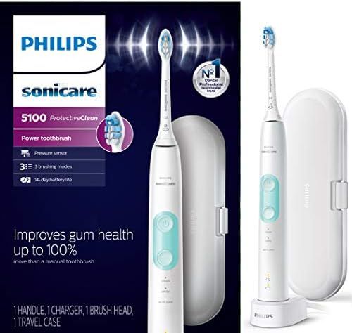 Philips Sonicare ProtectiveClean 5100 Rechargeable Electric Power Toothbrush, White, HX6857/11 | Amazon (US)