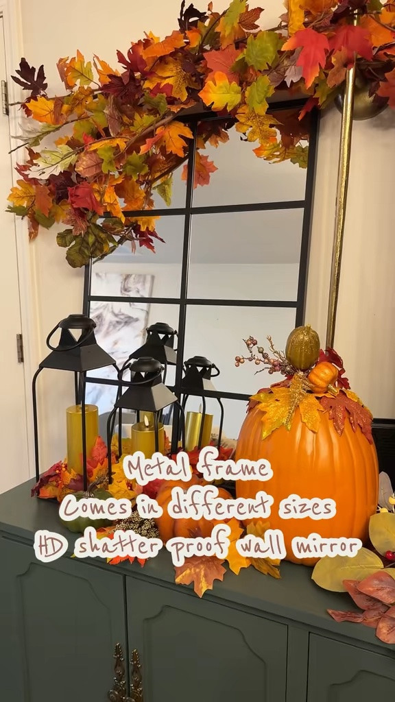 This mirror create the perfect backdrop for my Fall home decor. #mirror #fallhomedecor #fallhome #wallmirror

#LTKSeasonal #LTKHome