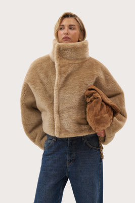 Sorrel Fur Jacket - Beige | Maebe UK