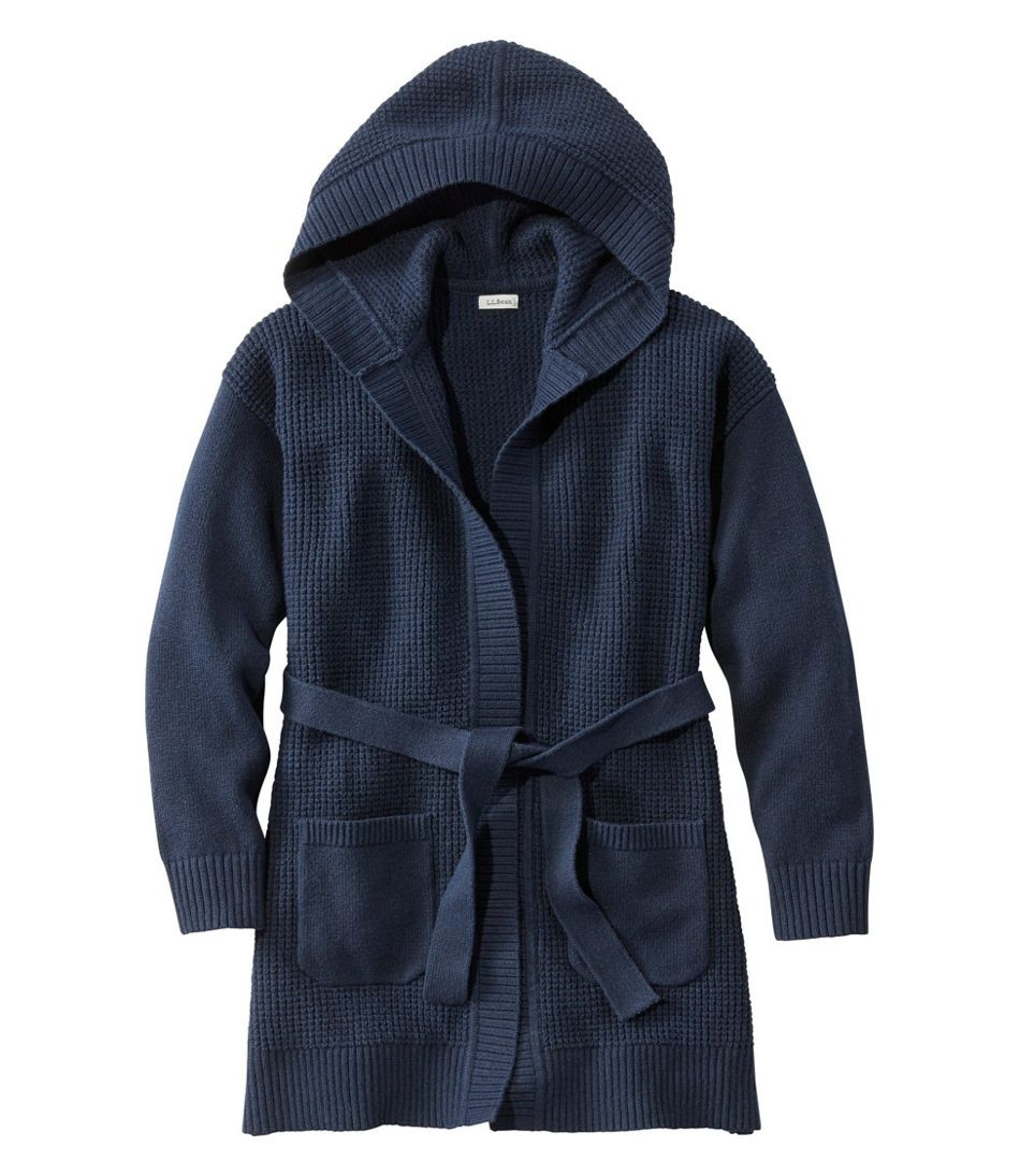 Women's All-Day Waffle Sweater, Hooded Wrap Cardigan | L.L. Bean