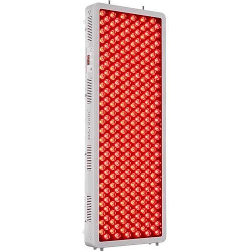 Bestqool Red Light Therapy Device, 4 Wavelengths Full Body Infrared Red Light Therapy, Elite Grade Dual Chip 300 LEDs, High Power Panel for Pain Relief, Muscle, Skin, Energy. 500W. Modular Design. | Amazon (US)