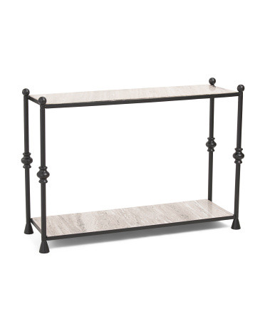 44x15x31 Stone Shelf And Metal Elliot Console Table | TJ Maxx