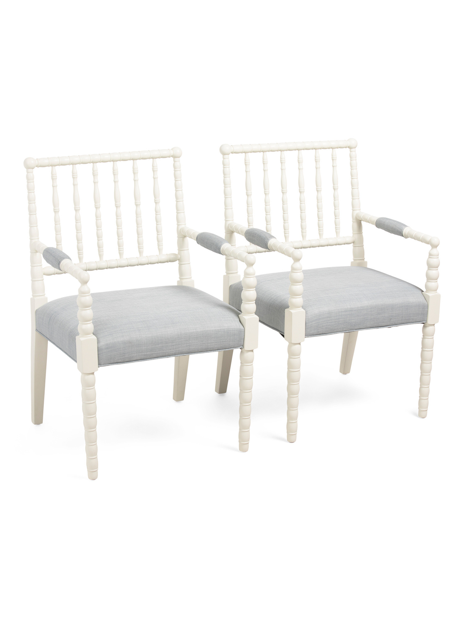 Set Of 2 21x35 Wooden Spindle Dining Arm Chairs | TJ Maxx