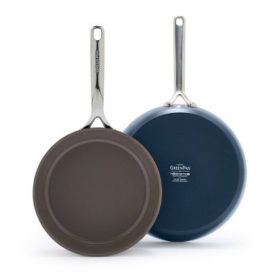 GreenPan GP5 Hard Anodized Healthy Ceramic Nonstick 2pc Frypan Set 9.5" and 11" PFAS-Free - Oxford Blue | Target