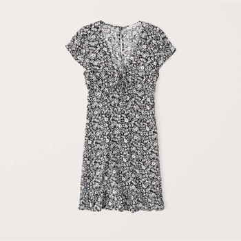 Tie-Front Mini Dress | Abercrombie & Fitch (US)