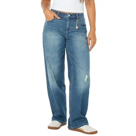 Celebrity Pink Women's and Women's Plus Low Rise Baggy Wide Leg Jeans, Sizes 1-24 | Walmart (US)