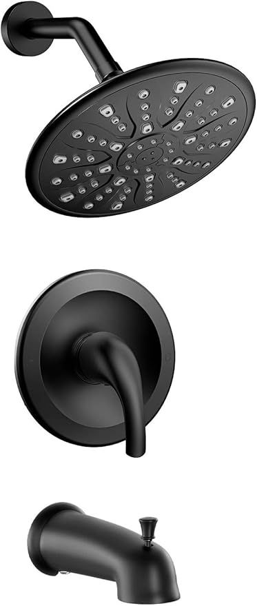 EMBATHER Black Shower Faucet Set with Tub Spout, Dual Function Shower Trim Kit(Rough-in Valve Inc... | Amazon (US)