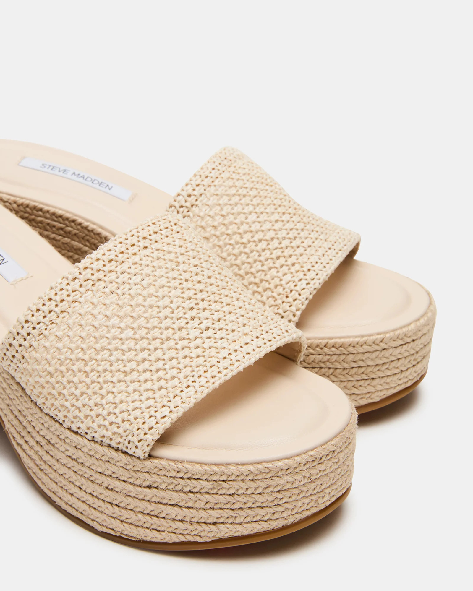 TRIPPY Natural Raffia Platform Mule Women's Sandal | Steve Madden (US)