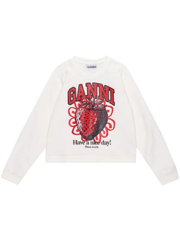 strawberry-print organic cotton sweatshirt | Farfetch Global