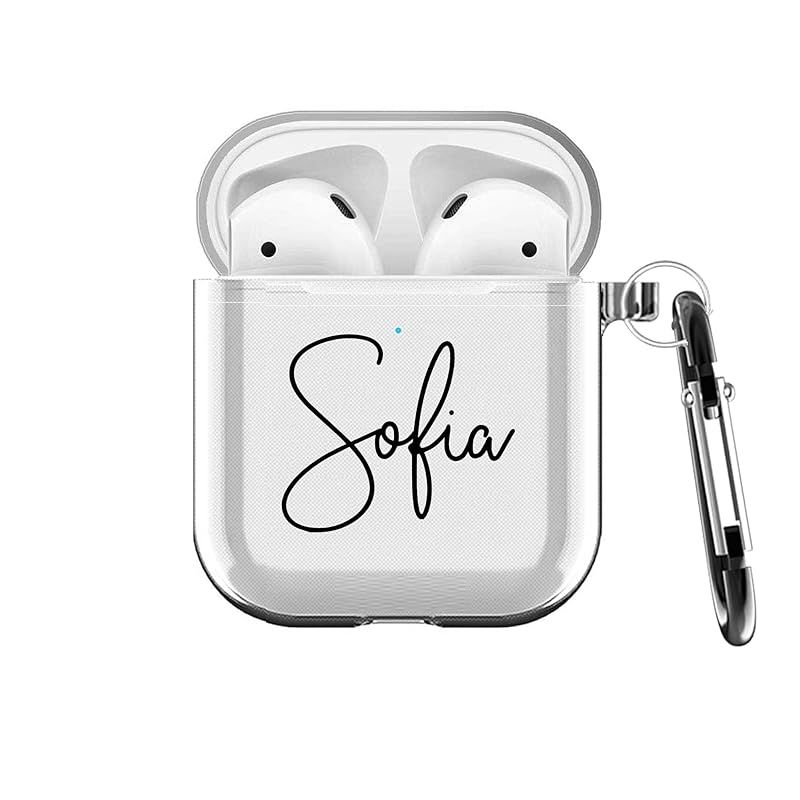 MARBLEFY Custom Name Airpod Case with Keychain Neck Running Strap Protective Customized Name Clea... | Amazon (US)