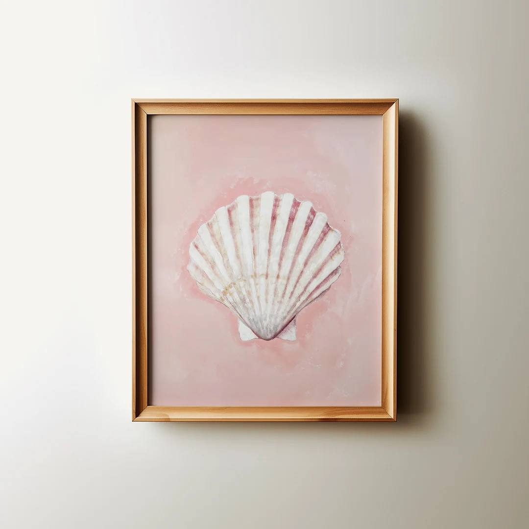 Seashell Printable Art, Coastal Cowgirl Pink Apartment Wall Art, Beachy Wall Art Dorm Room Poster... | Etsy (US)