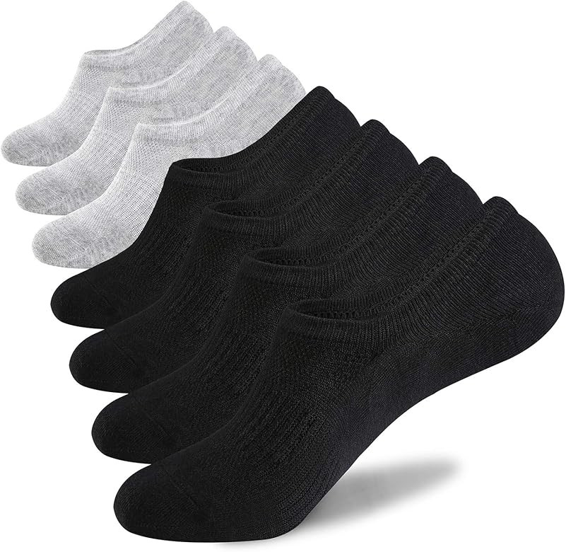 No Show Socks Mens 7 Pair Cotton Thin Non Slip Low Cut Men Invisible Sock 6-8/9-11/12-14 | Amazon (US)