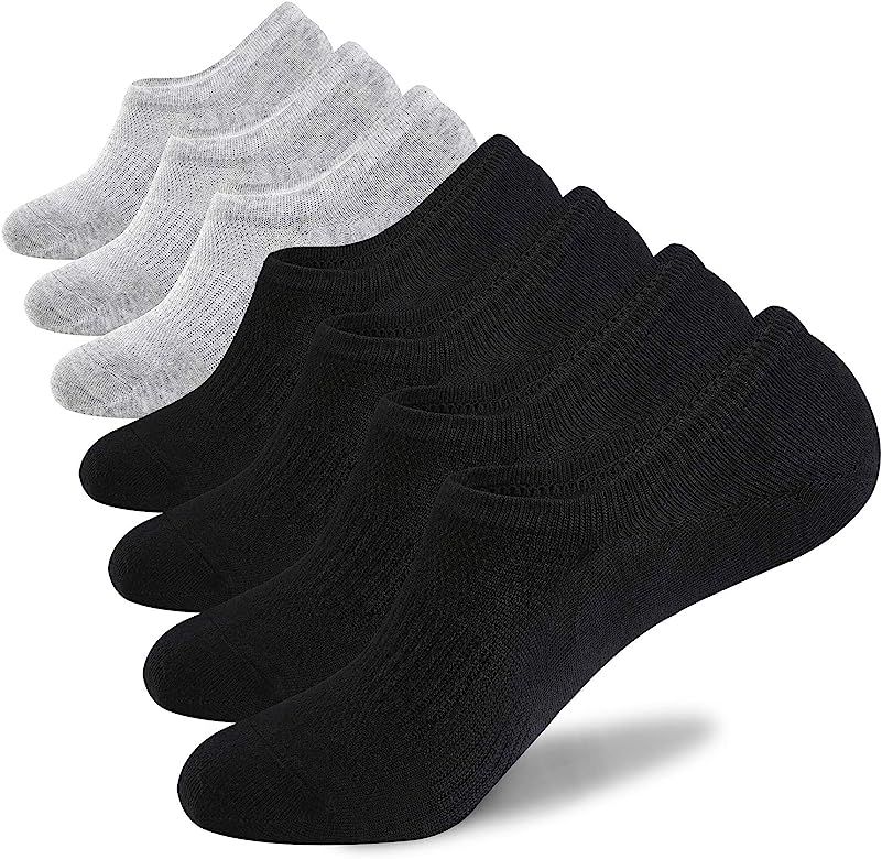 No Show Socks Mens 7 Pair Cotton Thin Non Slip Low Cut Men Invisible Sock 6-8/9-11/12-14 | Amazon (US)