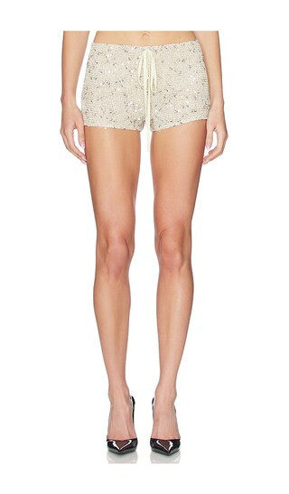 LIONESS Sequin Hot Short in Yellow. - size S | Revolve Clothing (Global)