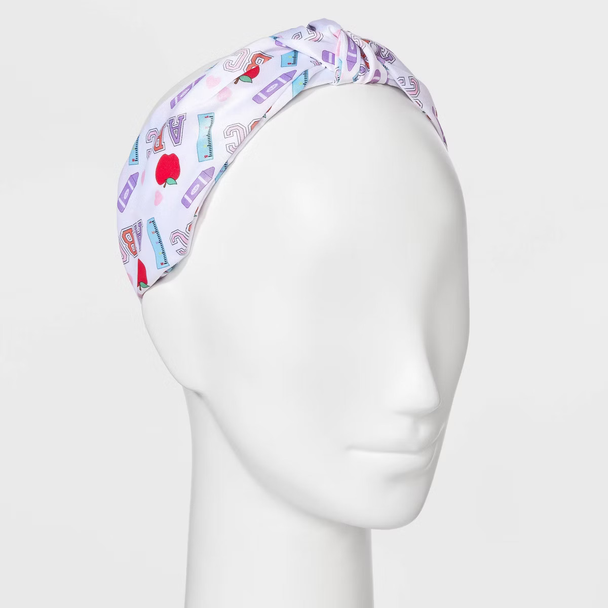 Teacher Ruler Apple ABC Print Top Knot Headband - Multicolor | Target