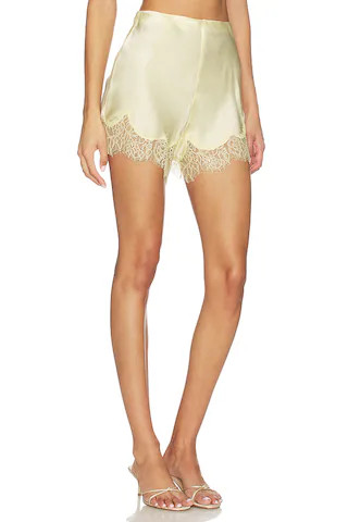 Silvio Satin Lace Trim Short in Buttercup | Revolve Clothing (Global)
