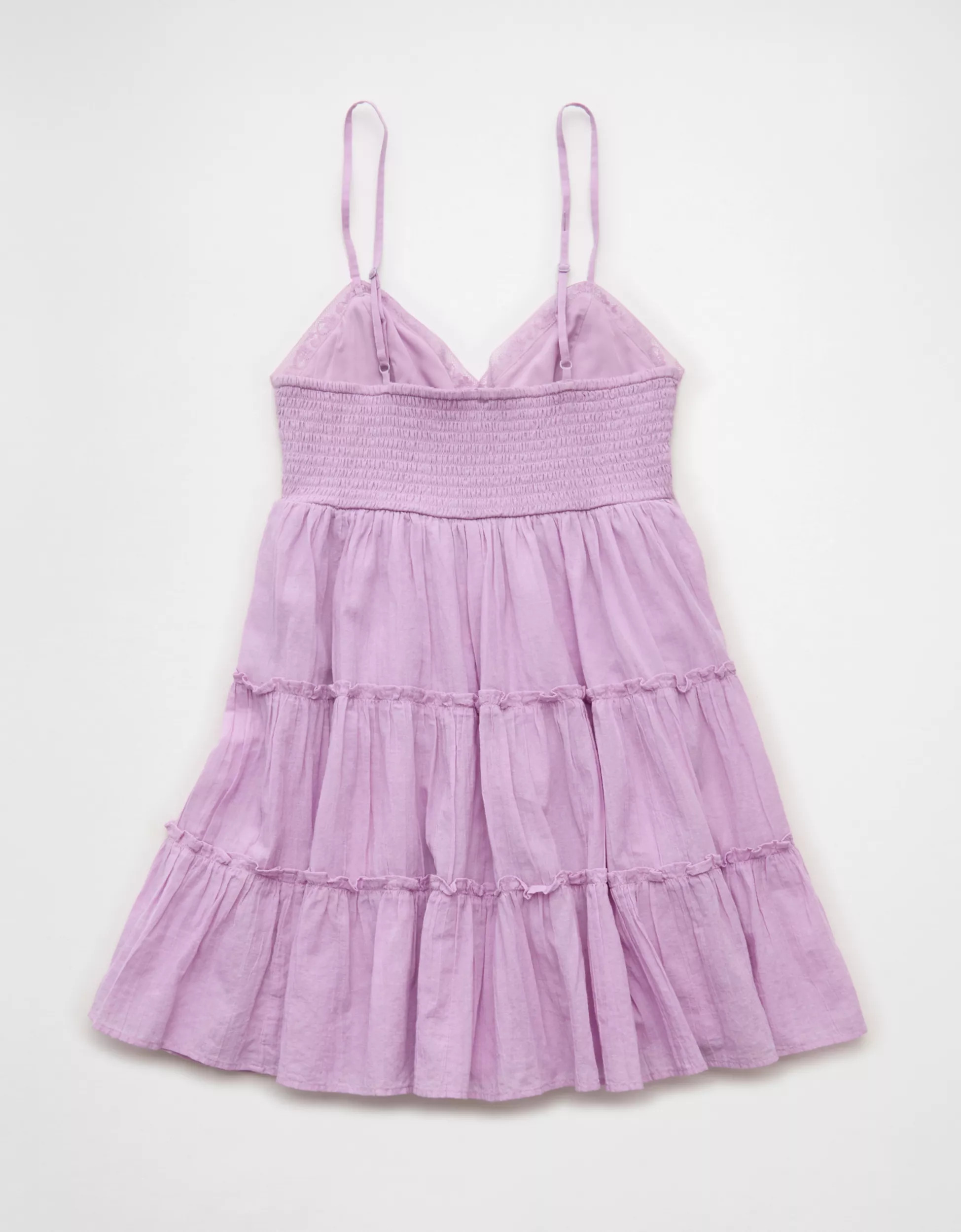AE V-Neck Tiered Babydoll Mini Dress | American Eagle Outfitters (US & CA)