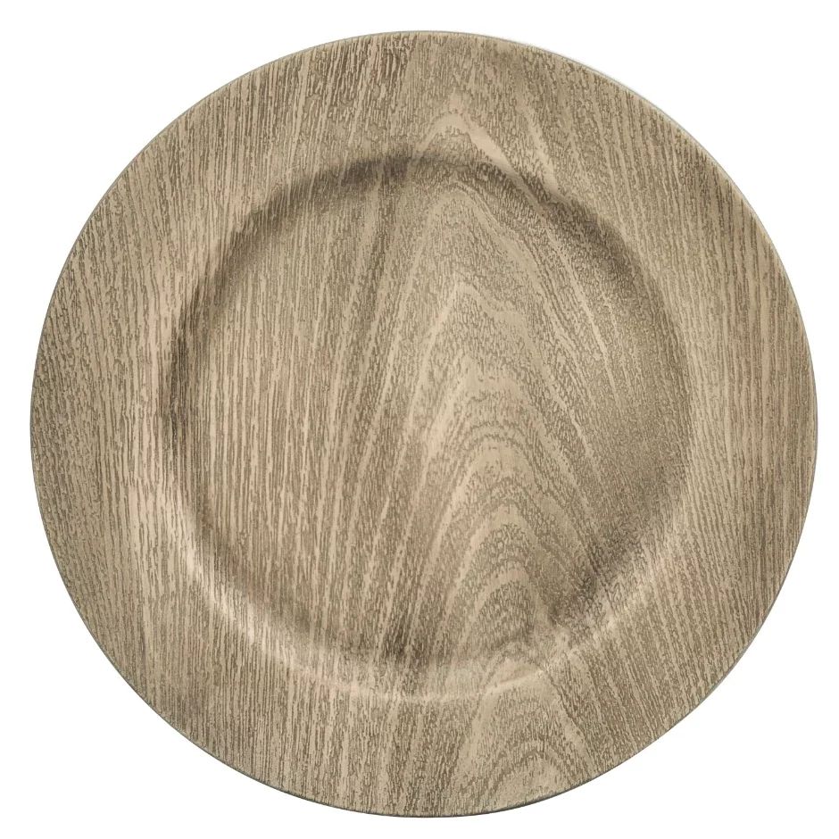Gray Faux Wood Plastic Charger Plates, 13 in.; Set of 4 Pieces | Walmart (US)