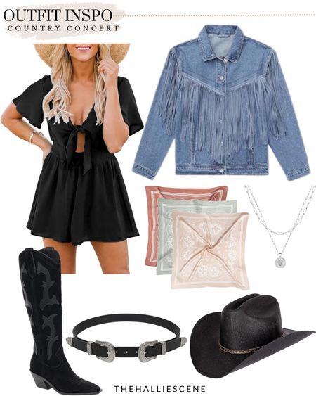 Country concert outfit // concert // western // boots // denim // romper // Amazon 

#LTKstyletip #LTKfindsunder100 #LTKfindsunder50