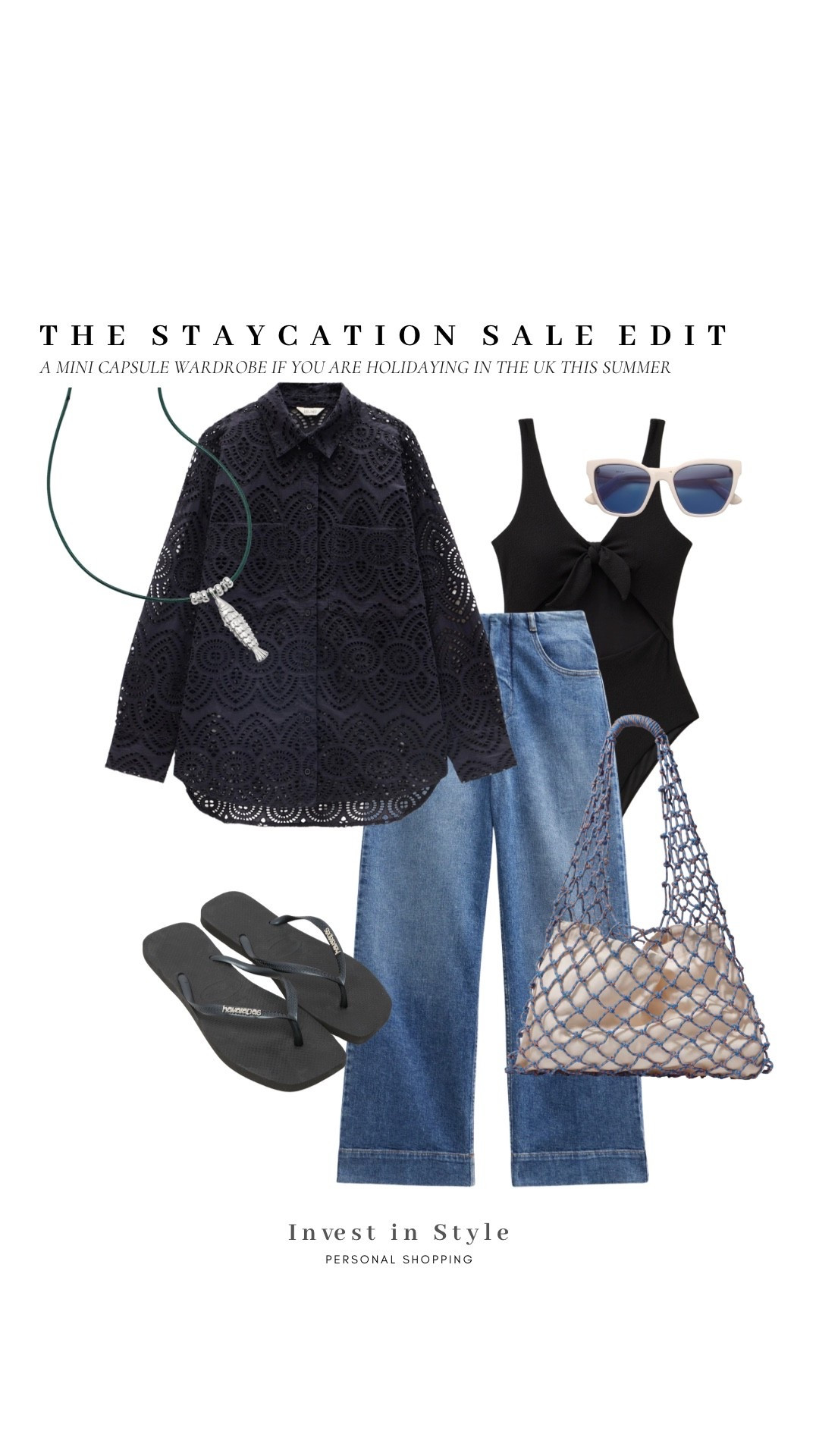 Summer staycation styling 

Crop jeans 
Swimsuit 
Broderie shirt 

#LTKsummer #LTKsale #LTKtravel