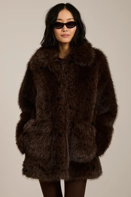Margot Spotted Faux Fur Coat | Bernardo Fashions