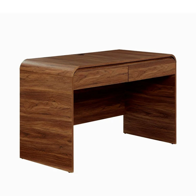 Better Homes & Gardens Juliet Curved Desk with Storage, Walnut Finish | Walmart (US)