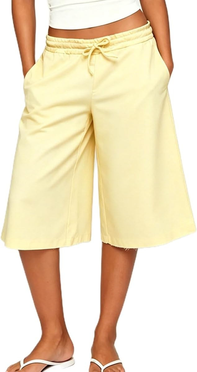 Mxiqqpltky Y2K Camo Bermuda Shorts for Women Summer Baggy Sweat Shorts Casual Elastic Waist Athle... | Amazon (US)