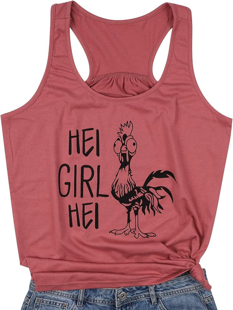HEI Girl HEI Racerback Tank Top for Women Sleeveless Funny Letters Print Casual T-Shirt Graphic T... | Amazon (US)