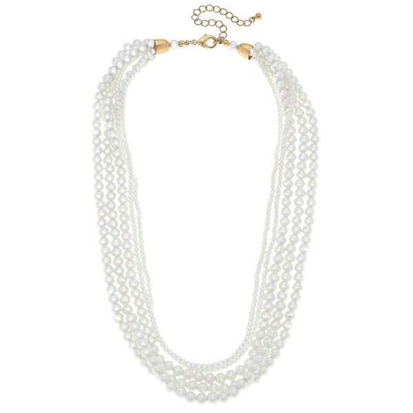 Theresa Pearl Multi Strand Necklace in Ivory | CANVAS