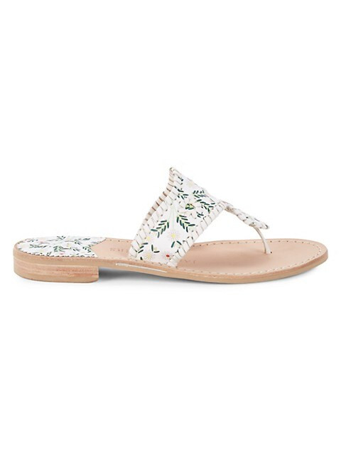 Floral Leather Thong Sandals | Saks Fifth Avenue OFF 5TH