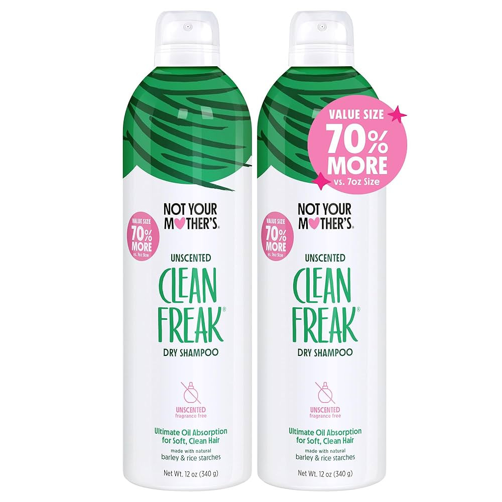 Not Your Mother's Clean Freak Unscented Dry Shampoo (2-Pack) - 12 oz - Refreshing Dry Shampoo - I... | Amazon (US)