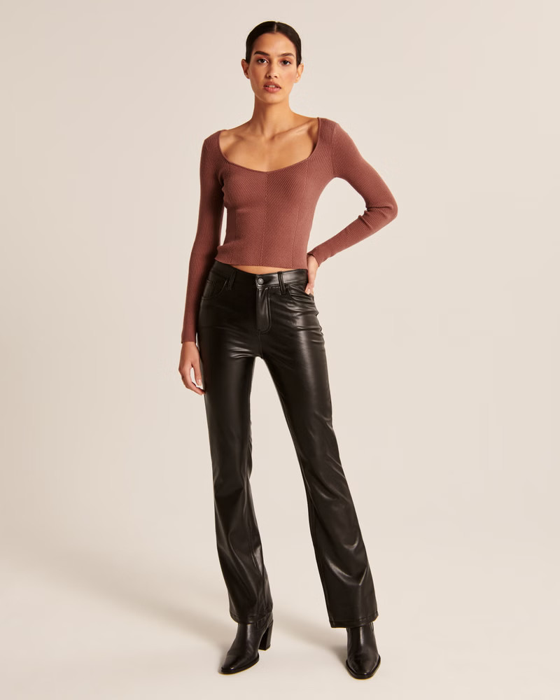 Vegan Leather Vintage Flare Pants | Abercrombie & Fitch (US)