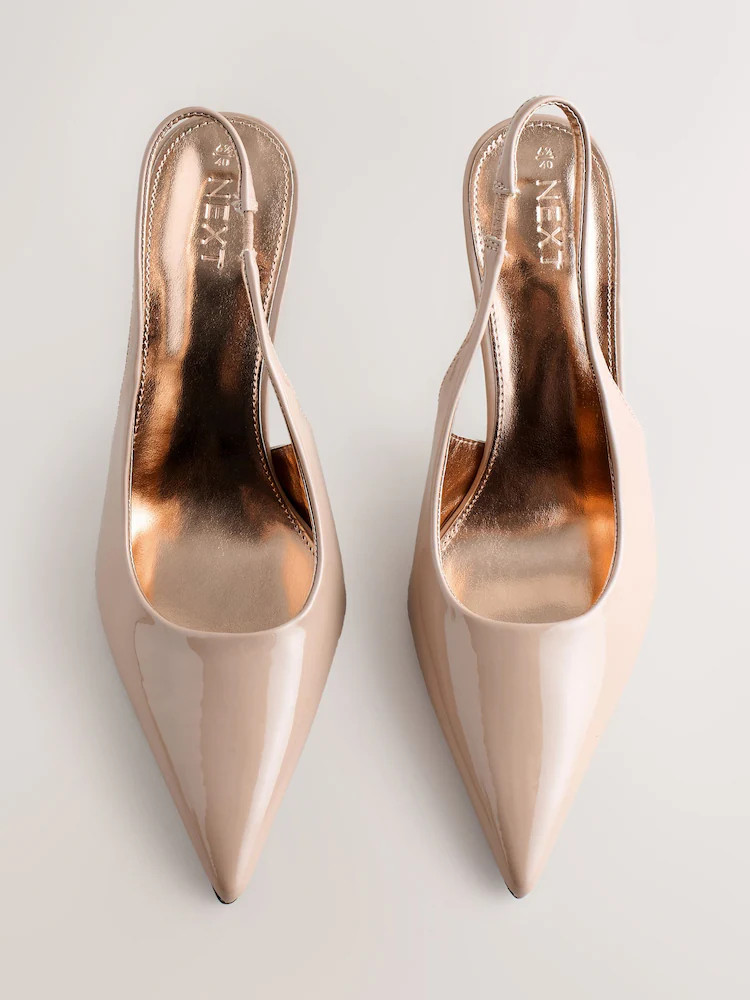 Nude Point Toe Slingback Heels | Next US