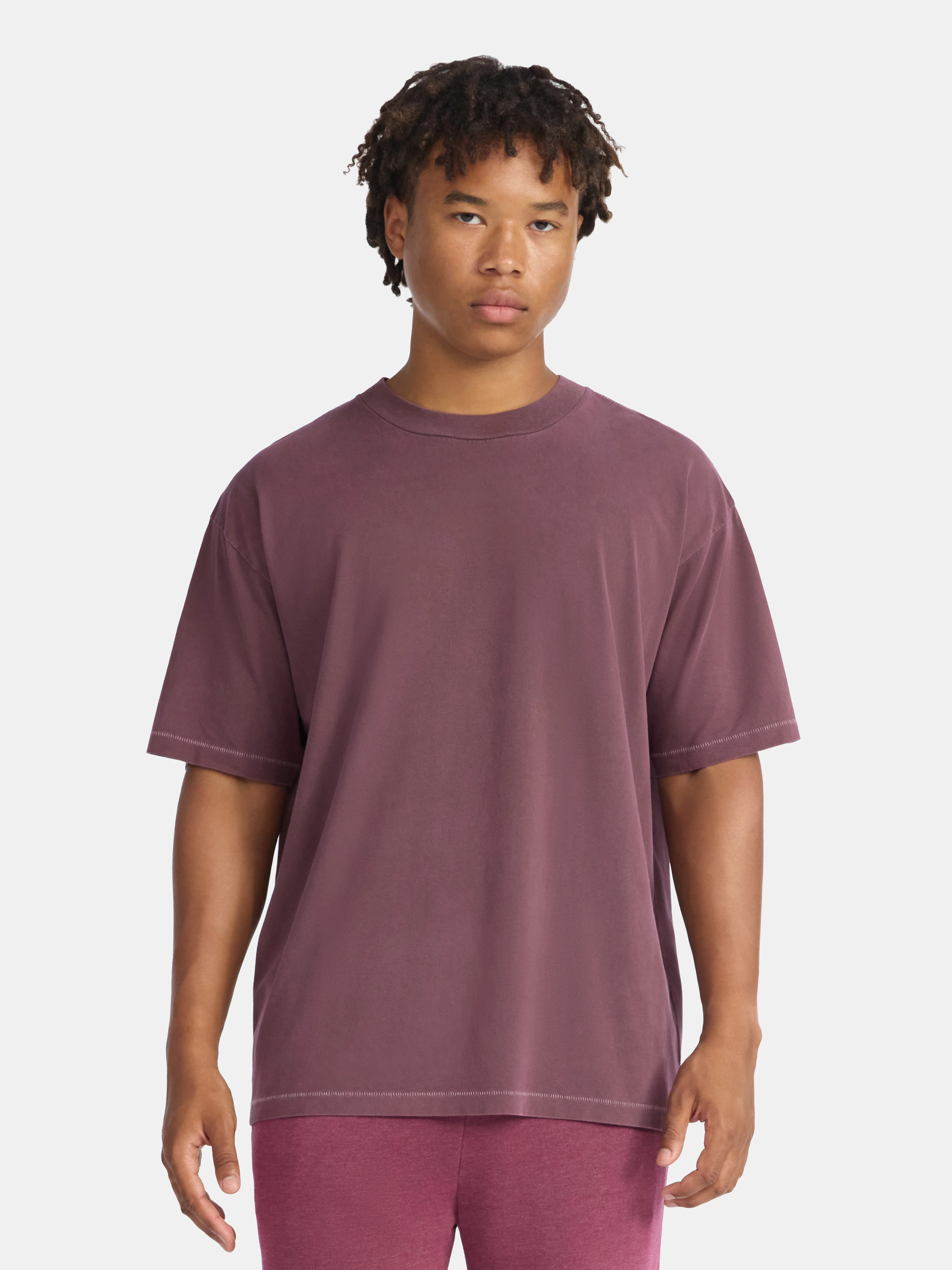 No Boundaries All Gender Cotton Oversized Cropped Tee, Men's & Big Men's | Walmart (US)