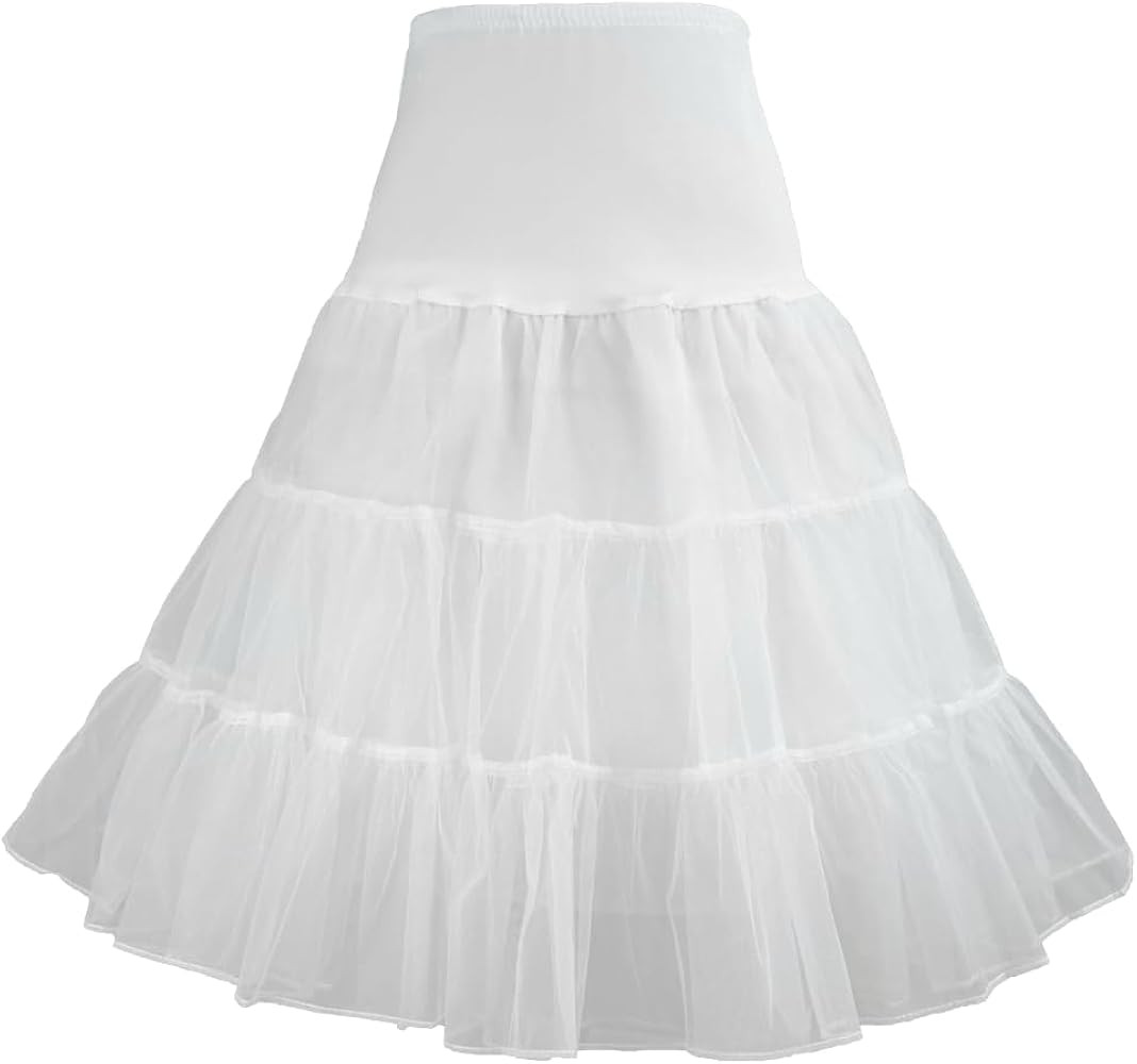 1950s Women's Vintage Petticoat Knee-Length Tulle Skirt Crinoline Half Slip. | Amazon (US)