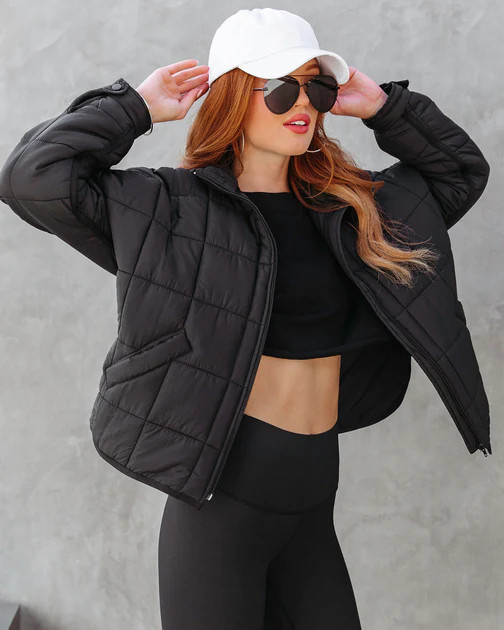 Hunter Quilted Pocketed Jacket - Black | VICI