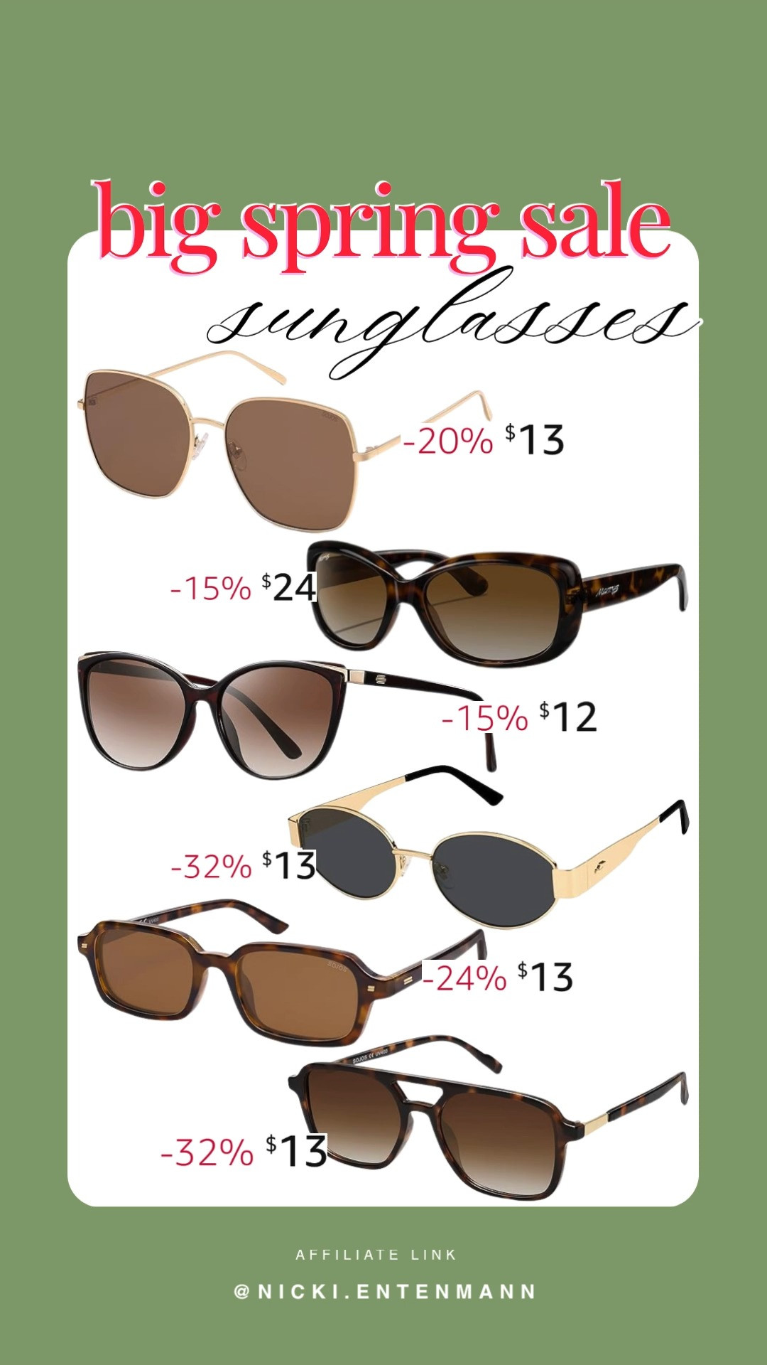 Check out these trendy sunglasses just in time for the big spring sale! Perfect for every style and occasion. #Sunglasses #SpringSale #FashionFinds #AmazonFinds #SOJOS #RetroStyles 

 #LTKootd #LTKSaleAlert #LTKBeauty