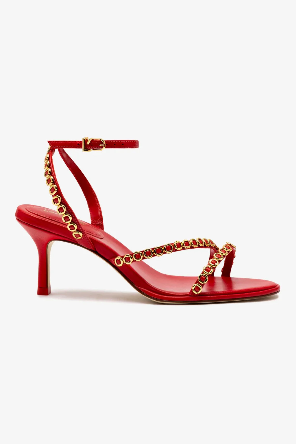 Milanina Mini Sandal In Scarlet Leather | Larroude