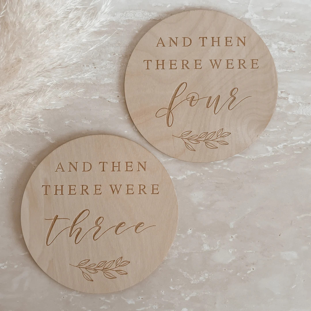 And Then There Were - Wooden Pregnancy Announcement Sign - Baby Announcement - Family - We're Hav... | Etsy (US)