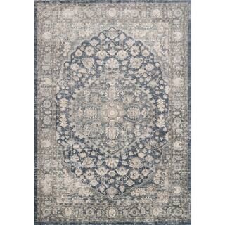 LOLOI II Teagan Denim/Mist 5 ft. 3 in. x 7 ft. 6 in. Traditional Area Rug-TEAGTEA-01DEMI5376 - Th... | The Home Depot