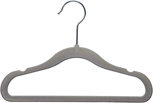 Amazon Basics Kids Velvet Non-Slip Clothes Hangers, Gray - Pack of 30 | Amazon (US)