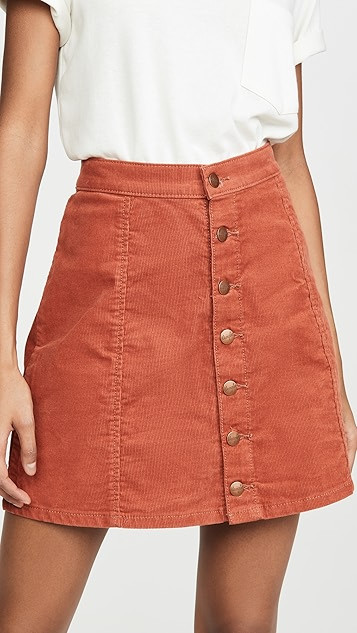 Button Front Miniskirt | Shopbop