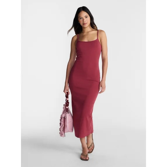 No Boundaries Ribbed Strappy Maxi Dress, Women's and Women's Plus XXS-4X | Walmart (US)