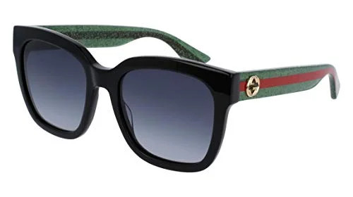 GG0034S-002 Black/Green 54mm Gucci GG0034S Urban Rectangle Woman Sunglasses | Walmart (US)
