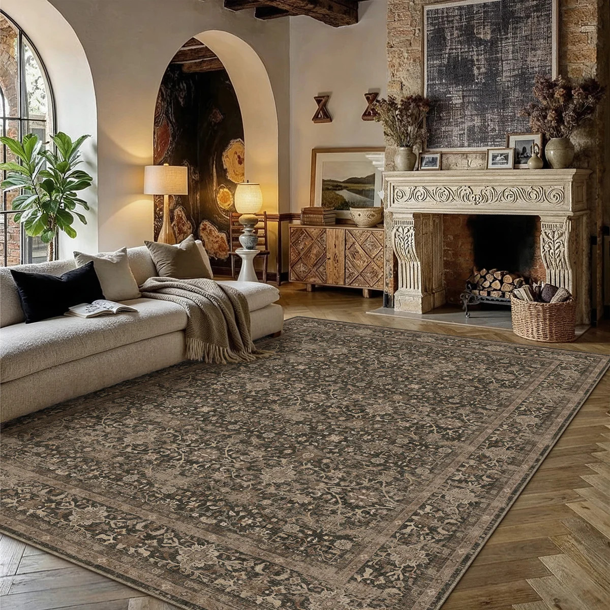 Isla Vintage Oriental Machine Washable Area Rugs With Non-Slip Backing | Wayfair North America