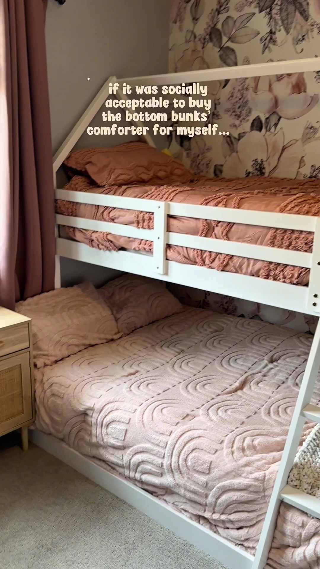 It’s not just cute and literally cloud-like… it’s the perfect weight, softness and overall feel… seriously every night I lay with the girls and think “how can I convince my husband that this is our new comforter?” 😅 
In case anyone wants anything pictures in this big girl room, I have everything I could 🔗 in my bio! 
#biggirlroom #bunkbedigirlsroom #cloudcomforter #bestcomforter #pinkgirlsroom #girlsbedroom #bunkbed #bunkbedroom #amazonfinds #targetfinds 

#LTKHome #LTKFamily #LTKKids